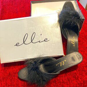 Ellie Shoes Women's marabou slippers 10